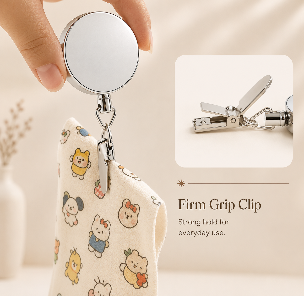Nestiq™ Retractable Clip-On Holder