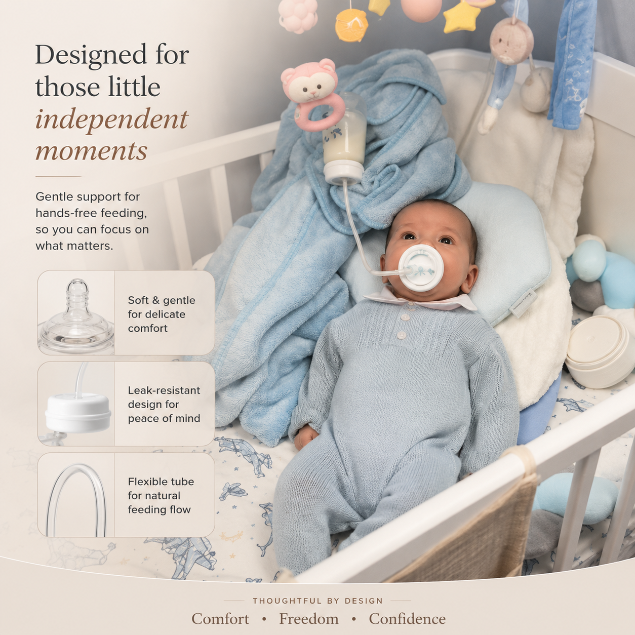 Babsy™ Hands-Free Self-Feeding Bottle for Babies - 240 ml